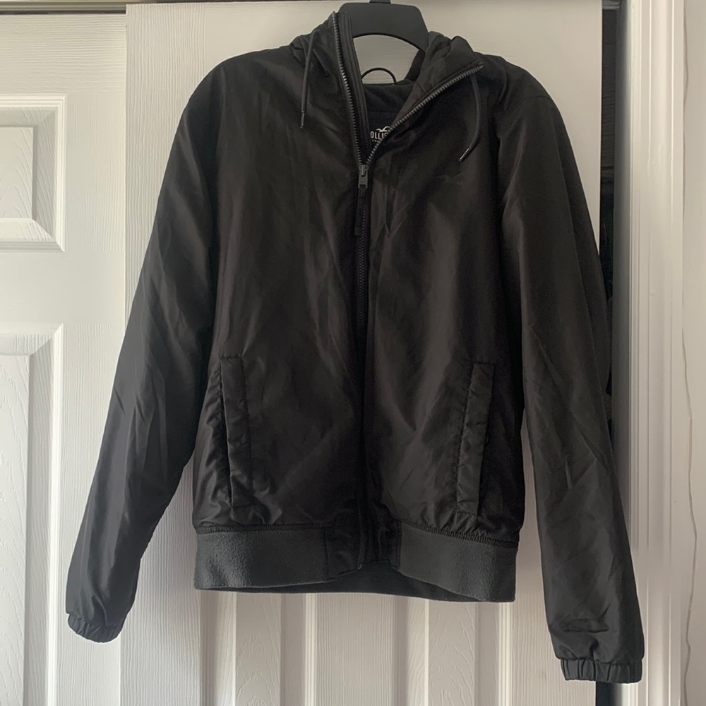 Hollister black bomber jacket